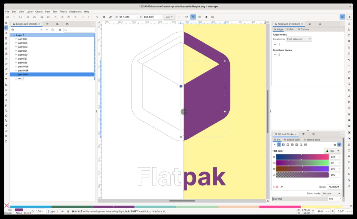 Inkscape - ukázka rozhraní